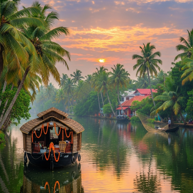 kerala image have boat and lake