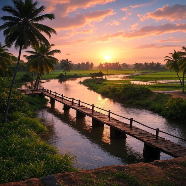 sunset in kerala